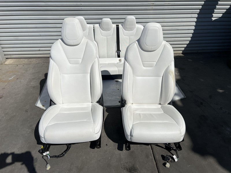 ⭕ 16-20 Tesla Model S Left & Right Front Bucket + Rear 2nd Row Seat Perforated