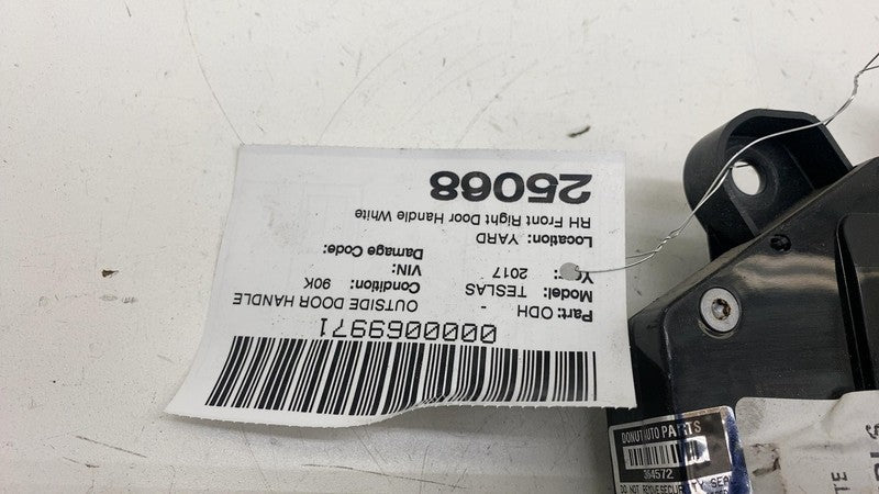 ⭕ 16-20 Model S Front Right Exterior Door Handle Outer White - PPSW 10