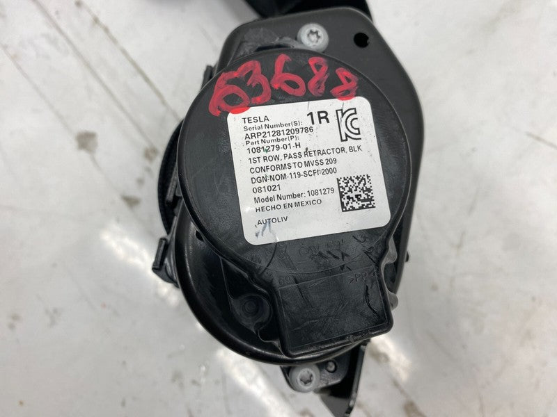 1081279-01-H ⭕ 2017-2023 Tesla Model 3 Front 1st Row Seat Belt & Retractor Right 1081279-01-H