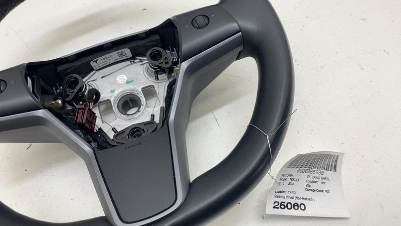 1105324 00 E ⭕ 2017-2020 Tesla Model 3 M3 Steering Wheel Leather Black Assembly 1105324-00-E