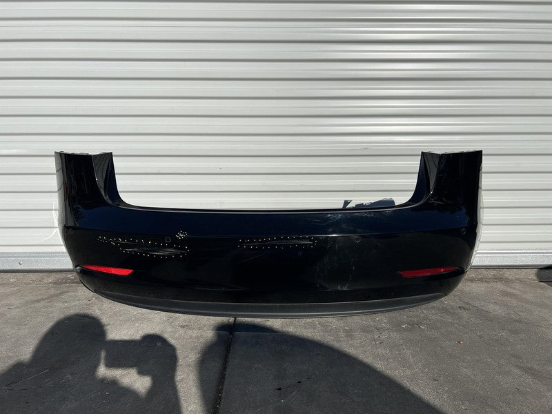 ⭕ 2017-2022 Tesla Model 3 Rear Bumper + Valance Park Sensor & Harness Black PBSB