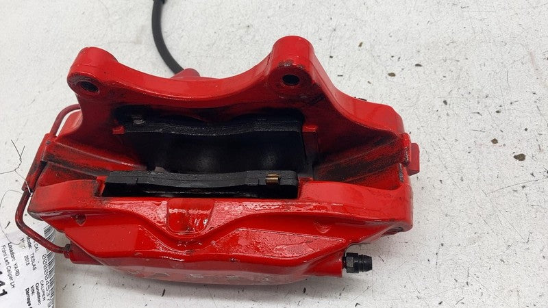 2012-2020 Tesla Model S Front Driver Side Caliper Red w/ Brake Hose Li