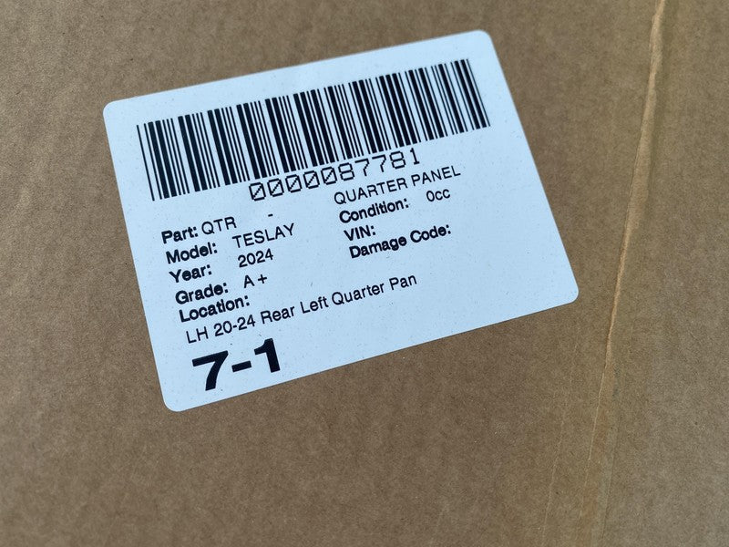 1487421-S0-D ⭕ 20-2026 Tesla Model Y Rear Driver Left Quarter Panel Skin Primed 1487421-S0-D