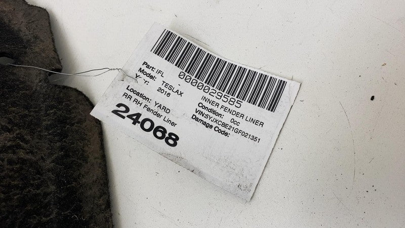 ⭕ 16-20 Tesla Model X Rear Right Inner Fender Wheel Liner Splash Guard Shield RH