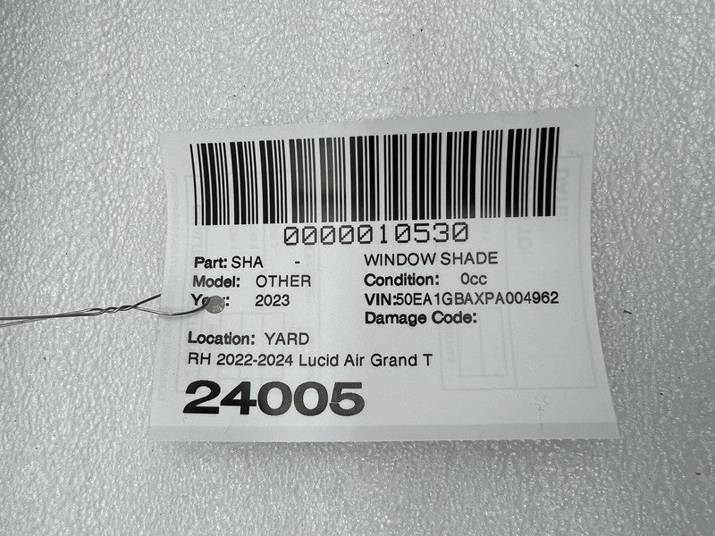P11 NDF0AR 03 ⭕2022-2024 Lucid Air Rear Passenger Window Sun Shade Curtain Right P11-NDF0AR-03