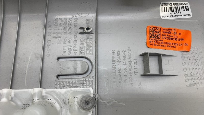 ⭕ 20-24 Tesla Model Y Driver B-Pillar Upper Trim Cover Panel Left 1494