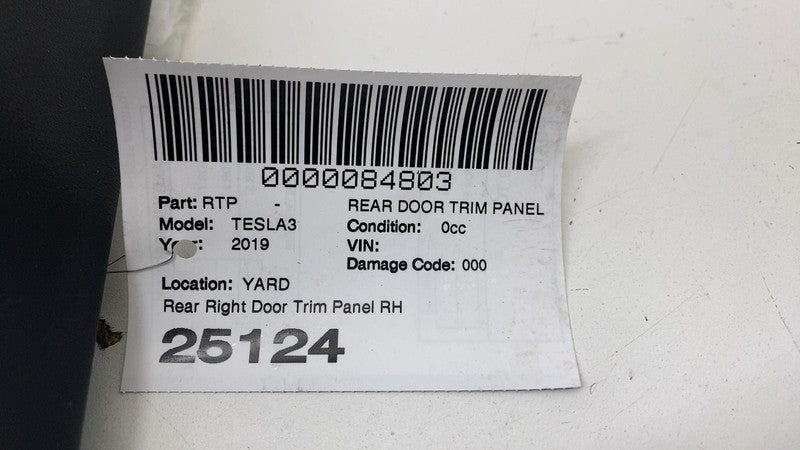 1090415 01 L ⭕ 17-20 Model 3 Rear Passenger Interior Door Panel Trim Card Right 1090415-01-L