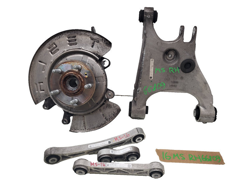 ⭕ 12-15 Tesla Model S MS SET Rear Right Spindle Knuckle & Control Arm 
