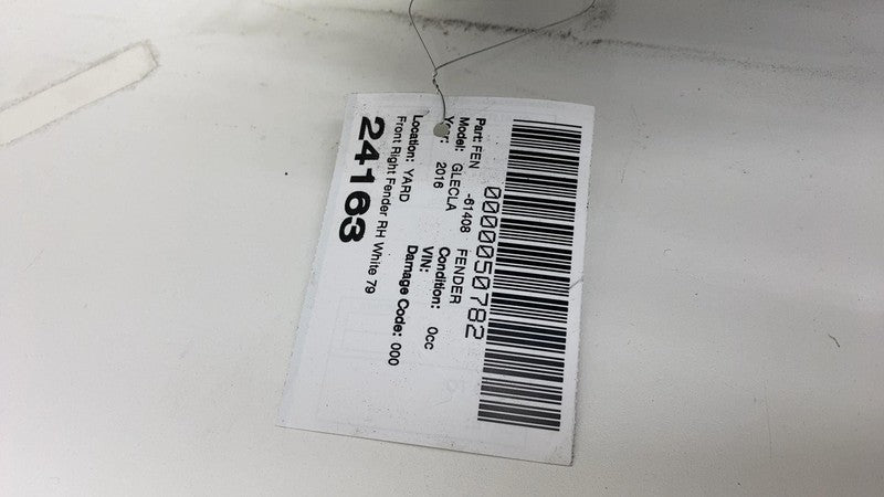 2016-2019 Mercedes-Benz GLE350 Front Right Fender Shell Panel RH Assy White 799