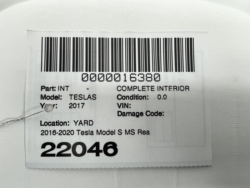 ⭕ 2016-2020 Tesla Model S MS Rear 2nd Row Upper & Lower Cushion Seat C