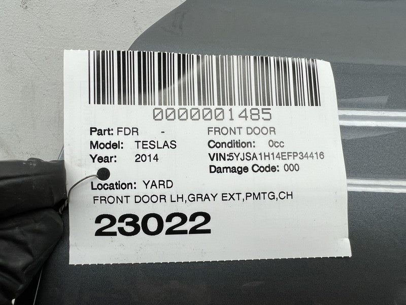 2012-2015 Tesla Model S Front Driver Side Door Shell Panel Left LH Gray - PMTG