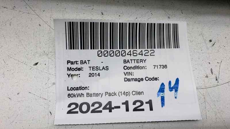 1028691 20 B 2012-2015 Tesla Model S MS Battery Module Pack (14p) 60kWh (Read Description)