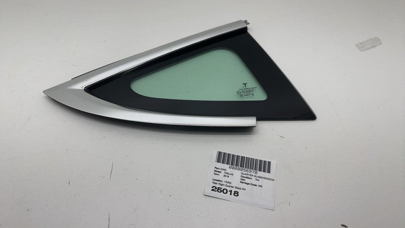 108070600H ⭕ 2017-2020 Tesla Model 3 Rear Right Quarter Fixed Window Glass OEM 1080706-00-H