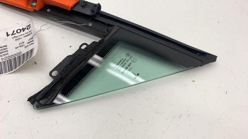 ⭕ 12-20 Tesla Model S Front Right Door Window Corner Vent Quarter Glas