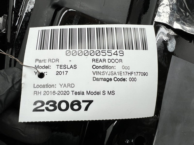 ⭕2016-2020 Tesla Model S Rear Passenger Side Door Shell Panel Right Bl