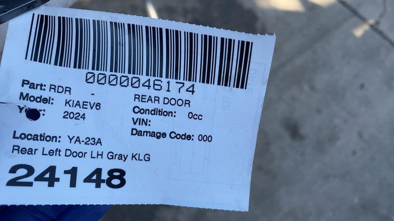 2022-2024 Kia EV6 Rear Driver Side Door Shell Panel Left LH Assembly Gray - KLG