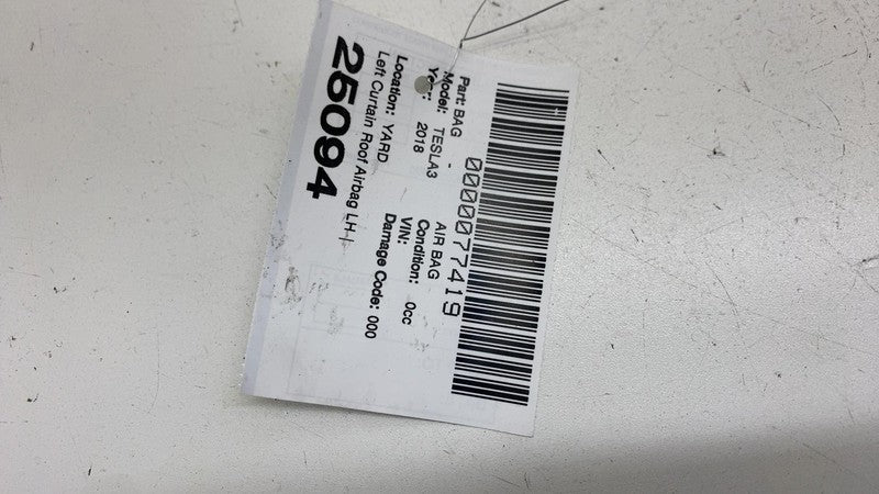 107782700C ⭕ 2017-2023 Tesla Model 3 Driver Side Curtain Roof Airbag Head Left 1077827-00-C