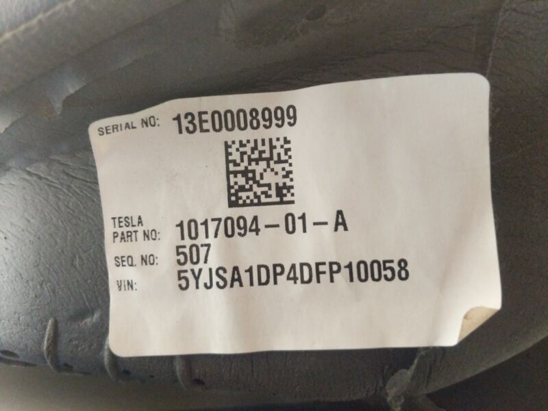 1017094 01 A ⭕12-15 Model S Rear 2nd Row Seat Lower Cushion Bottom Leather Black 1017094-01-A