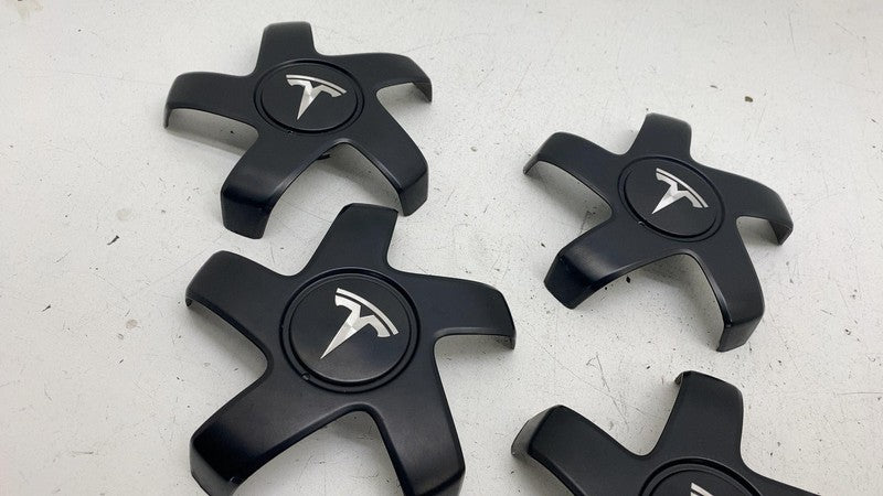 104423400A 17-23 Model 3 Wheel Center Machined Hub Cap Cover Stiletto Black x4 1044234-00-A