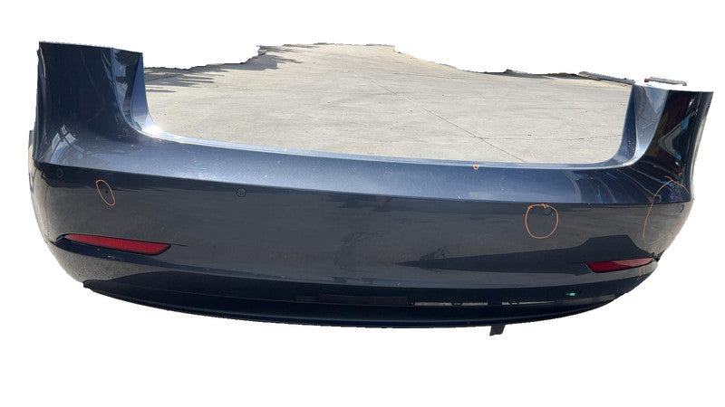 ⭕ 2017-2022 Tesla Model 3 Rear Bumper Cover w/ Park Sensor & Harness Gray PMNG