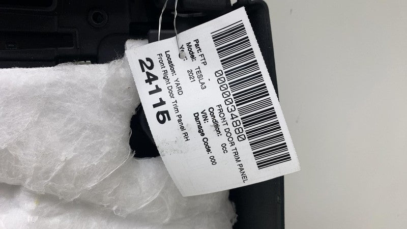 1593863-00-A ⭕ 2021-2023 Tesla Model 3 Front Right Interior Door Panel Trim Card 1593863-00-A