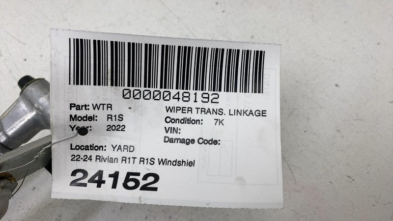 2022-2024 Rivian R1T R1S Front Windshield Wiper Linkage Transmission w