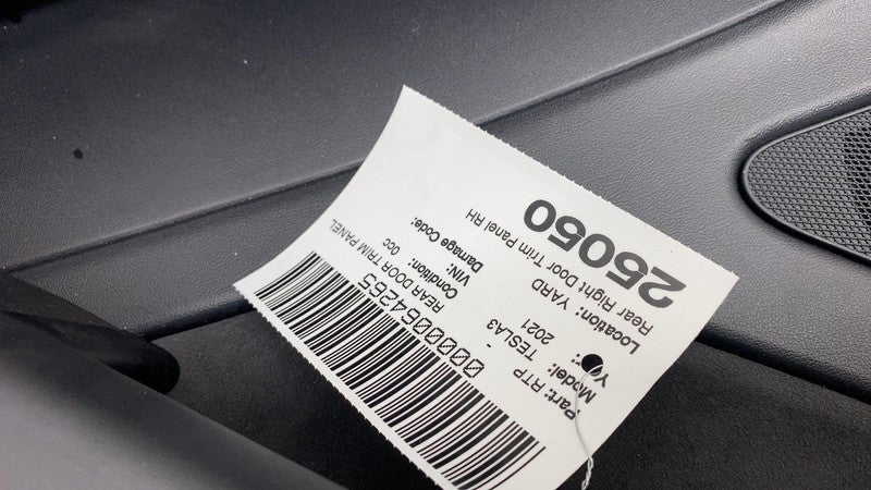 108595400D ⭕ 21-23 Model 3 Rear Passenger Side Door Trim Card Panel Right OEM 1514771-23-B