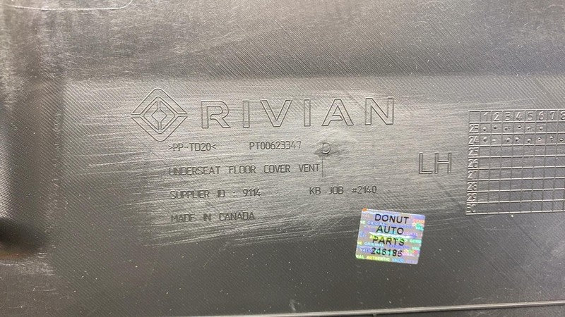 PT00623347 ⭕ 2025 Rivian R1S Front Driver Side Under Seat Floor Trim Cover Left PT00623347