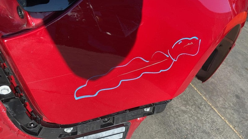 ⭕ 2017-2020 Tesla Model 3 Rear Right Quarter Panel Structural Frame Cut Red PPMR