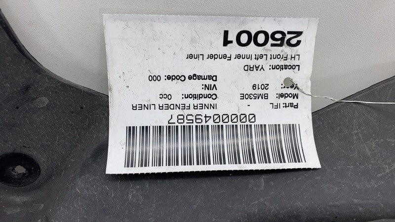 2018-2020 BMW 530E Front Driver Side Inner Fender Liner Splash Guard S