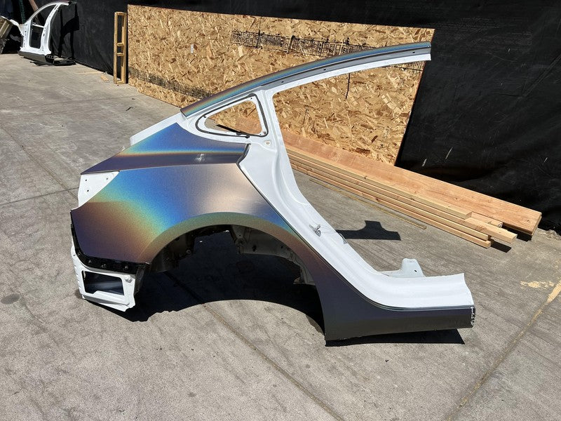 ⭕ 21-23 Tesla Model 3 Rear Right Quarter Panel Structural Frame Cut White PPSW