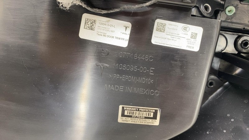 ⭕2017-2020 Tesla Model 3 Rear Side Door Panel Trim Cover White Left 11