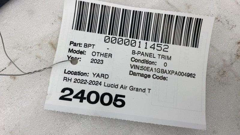 P11-NG06BR-00 ⭕ 2022-2024 Lucid Air B-Pillar Lower Right Panel RH Assembly P11-NG06BR-00