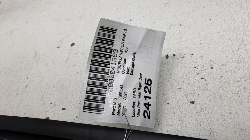 ⭕ 2024-2025 Tesla Model 3 Rear Right Side Door Window Seal Molding Bel