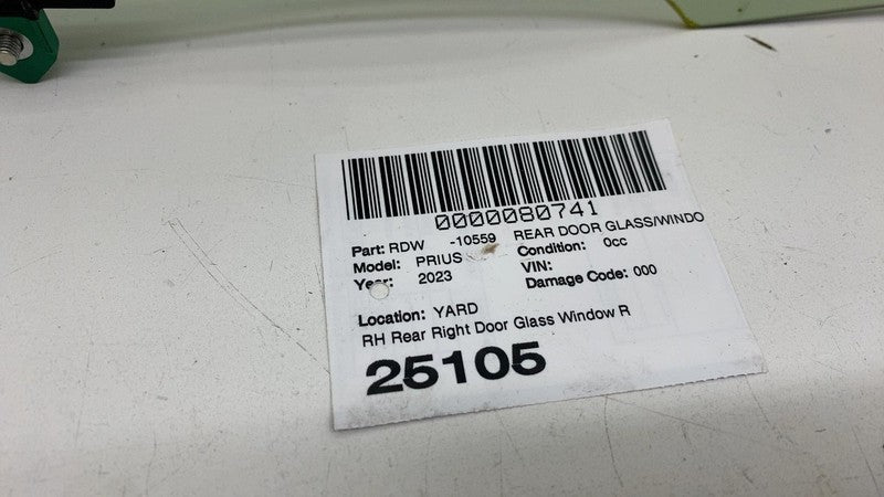 68103-47120 ⭕ 2023-2025 Toyota Prius Rear Passenger Side Door Window Glass Right RH Assembly
