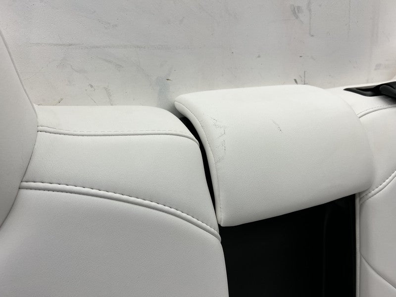 ⭕ 2017-2023 Tesla Model 3 Rear 2nd Row White Leather Seat Upper + Lowe