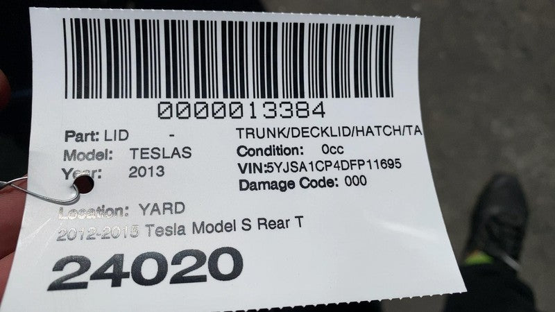 ⭕ 2012-2015 Tesla Model S Rear Tailgate Hatch Panel & Liftgate Glass B