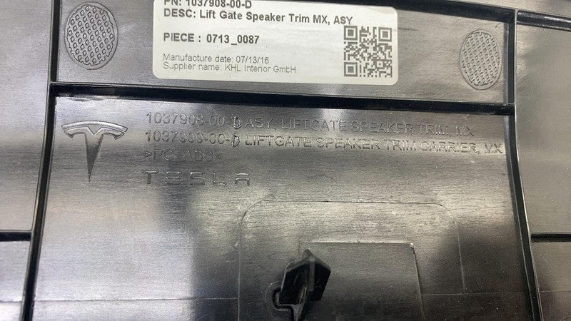 ⭕ 2016-2020 Tesla Model X Rear Liftgate Speaker Trim Carrier Assy 1037