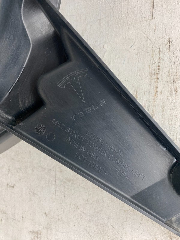 106051100B ⭕ 16-20 Tesla Model S Front Left Underhood Shock Tower Cover Trim 1060511-00-B