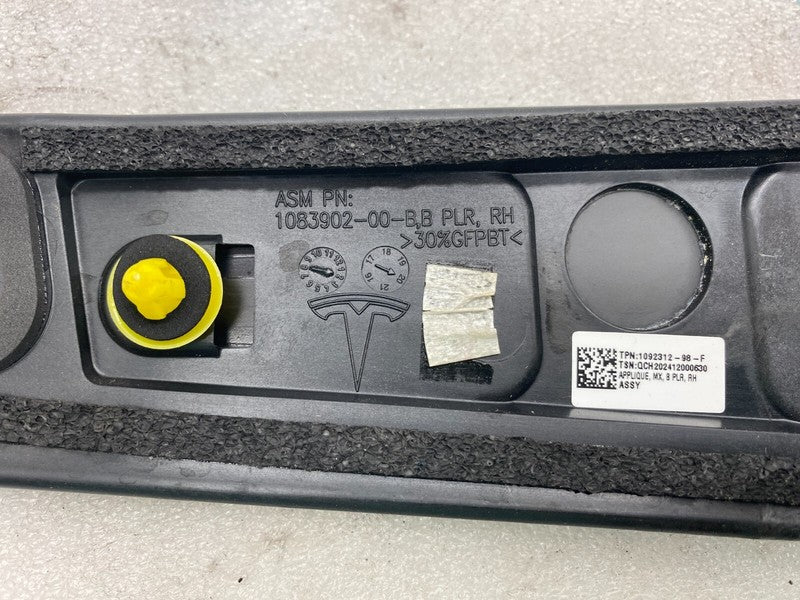 109231298F ⭕ 16-20 Model X MX Passenger B-Pillar Glass Applique & Camera Right 1083902-00-B