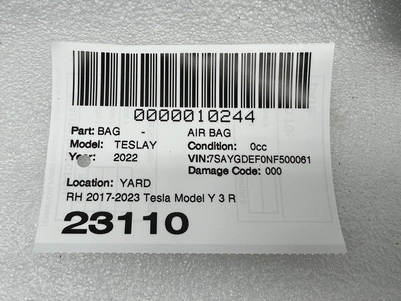 1077826 00 D ❇️17-23 Tesla Model Y 3 Right Knee Airbag Passenger Safety Module RH OEM 1077826