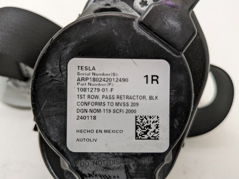 1081279 01 F ⭕ 2017-2023 Tesla Model 3 Front 1st Row Seat Belt & Retractor Right 1081279-01-F