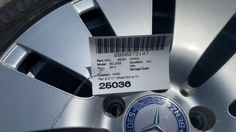 ⭕ 13-14 Mercedes-Benz B-Class Electric Drive Pair of 2 17" Wheel Rim w/ Tire OEM