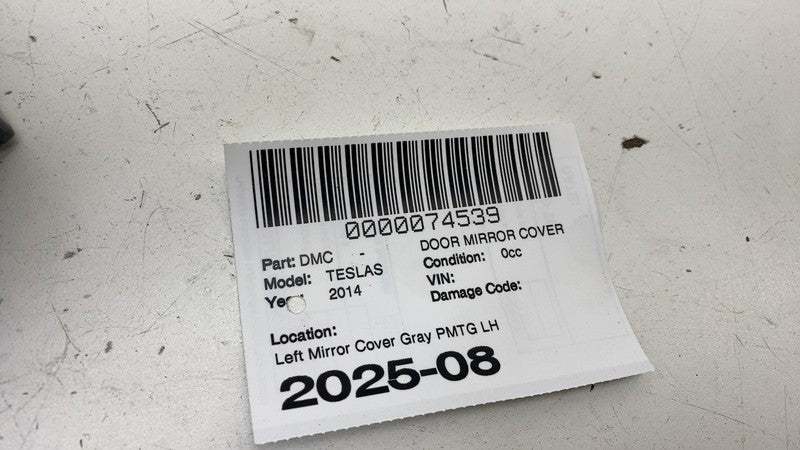 ⭕12-20 Model S Front  Exterior Door Mirror Skull Cap Left Gray PMTG 10