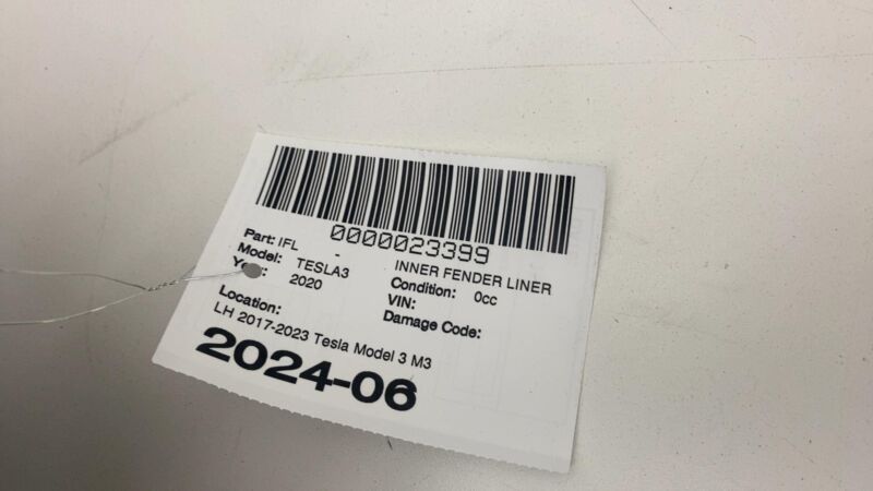 ⭕ 2017-2023 Tesla Model 3 M3 Rear Left Wheel Fender Liner Splash Shield Guard LH