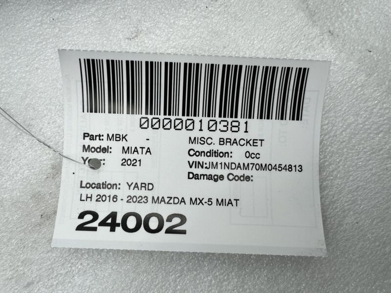 N24356342 2016-2023 Mazda MX-5 Miata Front Driver Splash Shield Guard Cover Left N24356342